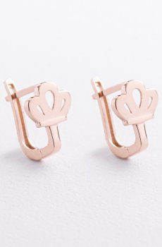 Детские золотые серьги "Корона" с09620