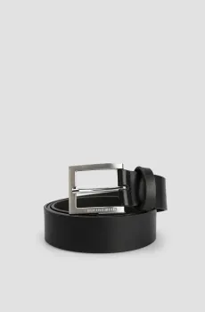 Мужской черный кожаный ремень Черный 90 Karl Lagerfeld 500498.815300;990