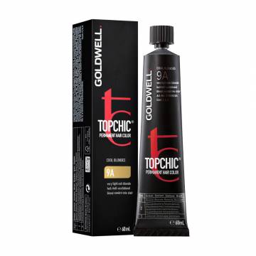 Стойкая профессиональная краска для волос Goldwell Topchic Permanent Hair Color 9A Very Light Ash Blonde, 60 мл Стойкая профессиональная краска для волос Goldwell Topchic Permanent Hair Color 9A Very Light Ash Blonde, 60 мл