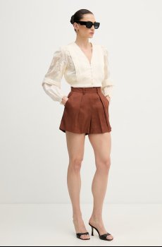 Silvian Heach элегантные шорты для женщин из льна POSANE
