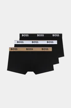 Мужские чёрные боксеры  (3ш.) Черный M BOSS 14796
