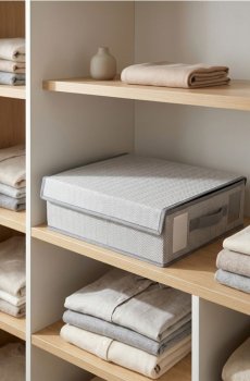 Коробка для зберігання з кришкою та ручкою - сірий