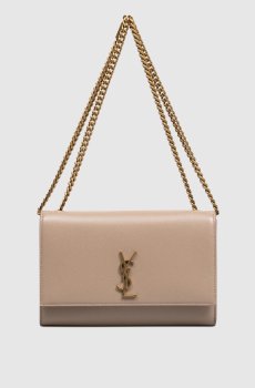 Бежевый кожаный клатч KATE