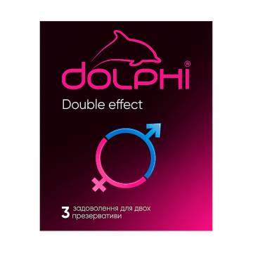 Презервативы Dolphi Double Effect с точками и ребрами, смазывающим, согревающим и пролонгирующим эффектом, 3 шт Презервативы Dolphi Double Effect с точками и ребрами, смазывающим, согревающим и пролонгирующим эффектом, 3 шт
