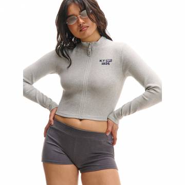 Cropp - Світшот з коміром-стійкою - light grey Cropp - Світшот з коміром-стійкою - light grey