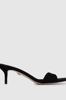 Черные замшевые мюли