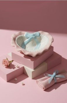 Валентинська керамічна миска у формі серця - різнобарвний