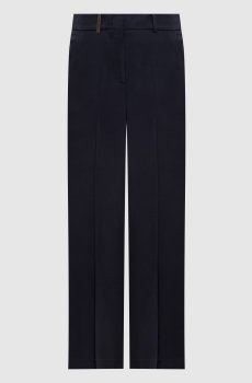 Синие брюки с брендовым патчем