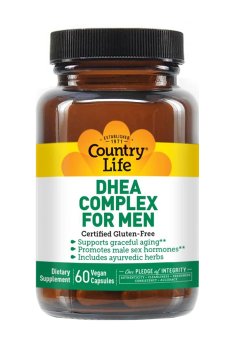 Мужской комплекс дегидроэпиандростерон Country Life DHEA Complex For Men, 60 веганских капсул