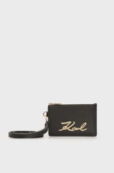 Женский черный кожаный кошелек Черный ONESIZE Karl Lagerfeld 246W3295