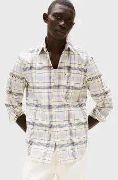 Мужская бежевая рубашка в клетку HERIT OXFD Бежевый XXL Tommy Hilfiger MW0MW39681