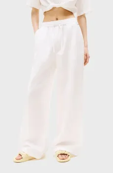 Женские белые брюки TJW LINEN PANT Белый S Tommy Jeans DW0DW20352