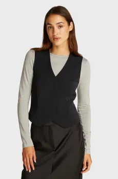 Женский черный жилет SOFT TWILL WAISTCOAT Черный 40 Calvin Klein K20K208017