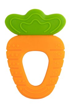 Детская игрушка-прорезыватель для зубов Baby Team Морковка, силиконовая, от 4 месяцев, 14.3*8.7*1 см (4021)