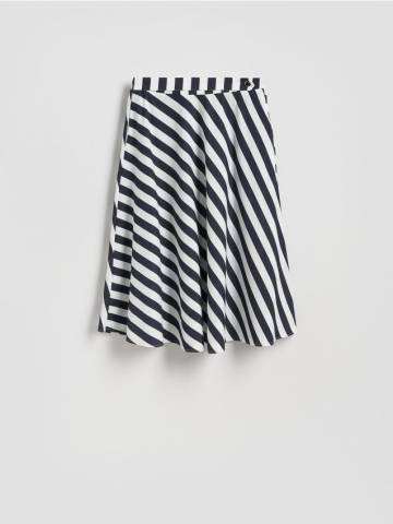 Reserved - Бавовняна спідниця міді - темно-синій - 541HV-59X