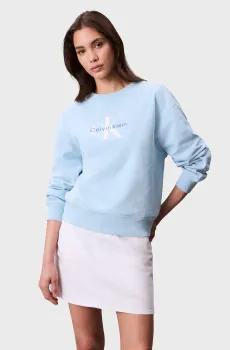 Женский голубой свитшот MONOLOGO FRENCH TERRY Голубой XXS Calvin Klein Jeans LV047B234G