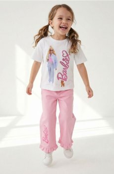 Бавовняна футболка з принтом Barbie - білий