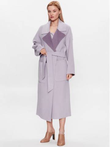Calvin Klein Вовняне пальто K20K205855 Фіолетовий Regular Fit Calvin Klein Вовняне пальто K20K205855 Фіолетовий Regular Fit