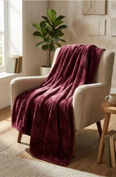 Однотонний плед - буряковий