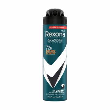 Антиперспирант-спрей Rexona Advanced Protection 72H Invisible мужской, 150 мл Антиперспирант-спрей Rexona Advanced Protection 72H Invisible мужской, 150 мл