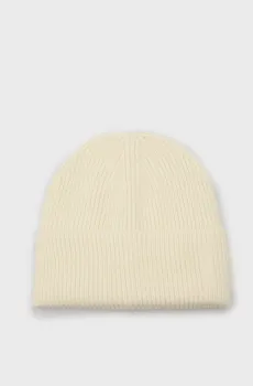 Женская белая шерстяная шапка WOOL RIBBED BEANIE Белый ONESIZE Gant 4910037