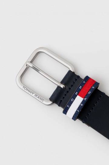 Кожаный ремень Tommy Jeans мужской цвет синий Кожаный ремень Tommy Jeans мужской цвет синий