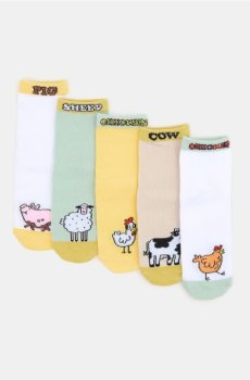 Шкарпетки з мотивом свійських тварин 5 pack - свіжий зелений