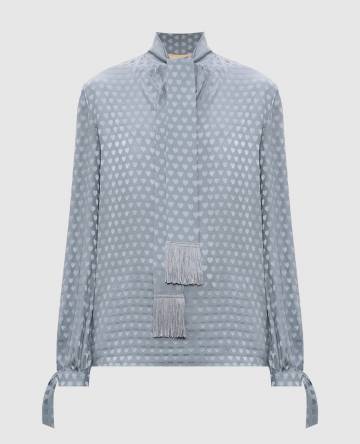 Голубая блузка из шелка в узор Голубая блузка из шелка в узор