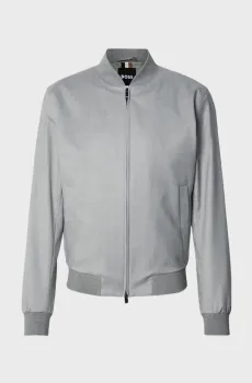 Мужской серый шерстяной бомбер Серый 48 BOSS 50474269;041