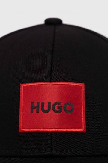 Хлопковая кепка HUGO цвет чёрный с аппликацией Хлопковая кепка HUGO цвет чёрный с аппликацией