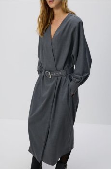 Reserved - Сукня з ланцюжком на поясі - темно-сірий - 333HU-90X