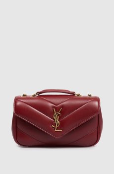 Бордовая кожаная сумка кросс-боди LOULOU