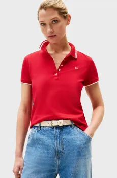 Женское красное поло Красный L Tommy Hilfiger WW0WW44517