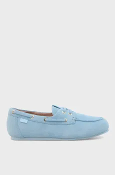 Женские голубые замшевые топсайдеры Голубой 39 Love Moschino JA10101G1OIG0701