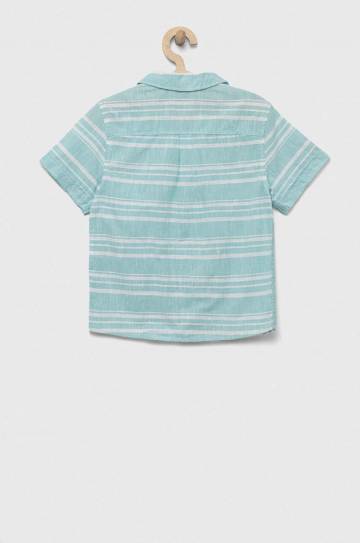 Детская хлопковая рубашка United Colors of Benetton цвет бирюзовый