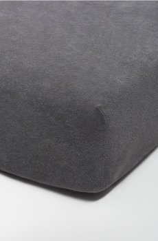 Бавовняне трикотажне простирадло з еластичною гумкою - темно-сірий