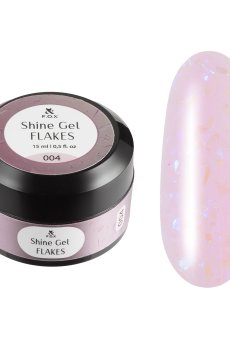 Гель для укрепления натуральных ногтей F.O.X Shine Gel Flakes 004, 15 мл