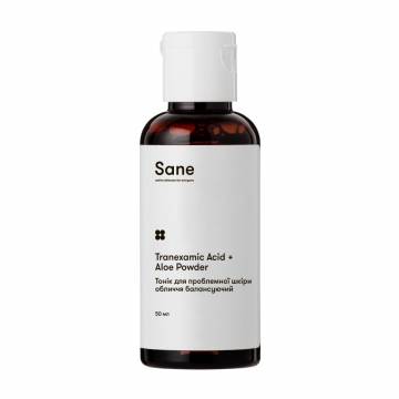 Балансировочный тоник Sane Tranexamic Acid + Aloe Powder Daily Balancing Toner для проблемной кожи лица, 50 мл Балансировочный тоник Sane Tranexamic Acid + Aloe Powder Daily Balancing Toner для проблемной кожи лица, 50 мл