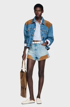 Женские голубые джинсовые шорты Голубой 34 Sandro SFPSH00565_Light bu jean