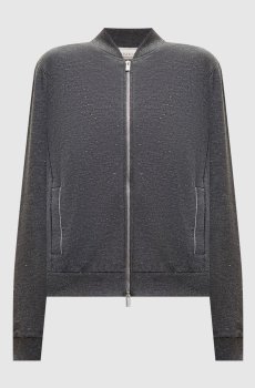 Серая спортивная куртка с люрексом
