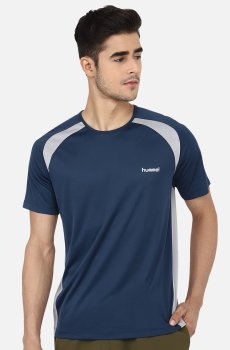hummel Men Teal Solid T-shirt