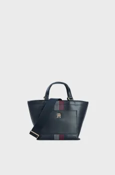 Женская темно-синяя сумка TH DISTINCT MINI TOTE CORP Синий ONESIZE Tommy Hilfiger AW0AW16708