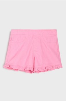 Бавовняні шорти з декоративними воланами - рожевий