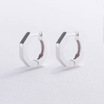 Серебряные серьги - кольца "Аманда" 123230 Серебряные серьги - кольца "Аманда" 123230