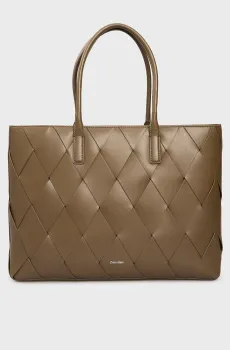 Женская коричневая сумка CK WOVEN MEDIUM SHOPPER Коричневый ONESIZE Calvin Klein K60K612994