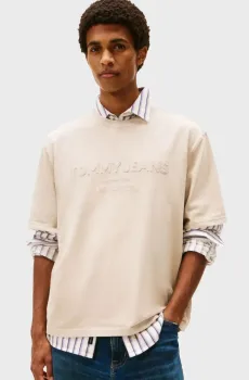 Мужская бежевая футболка 90S NEW CLASSICS Бежевый S Tommy Jeans DM0DM22330