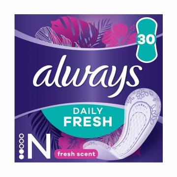 Ежедневные прокладки Always Daily Fresh Normal Свежий аромат, 30 шт Ежедневные прокладки Always Daily Fresh Normal Свежий аромат, 30 шт