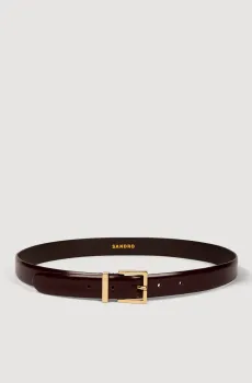 Женский бордовый кожаный ремень Бордовый S Sandro SFACE00474_Bordeaux