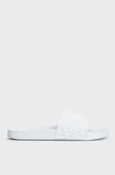 Мужские белые слайдеры с узором RUBBER TH MONOGRAM POOL SLIDE Белый 43 Tommy Hilfiger FM0FM04464