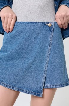 Джинсові спідниця-шорти - синій